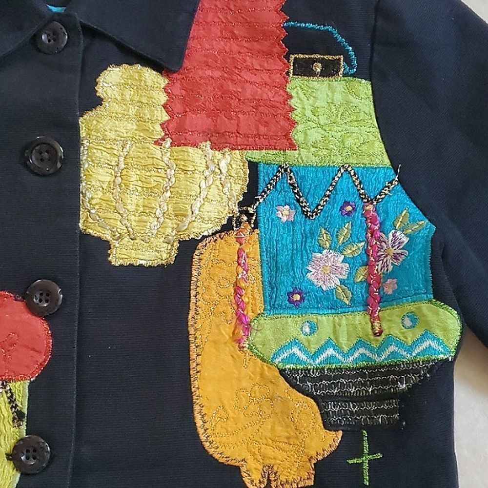 Vintage black patchwork jacket - Picture 6 of 10